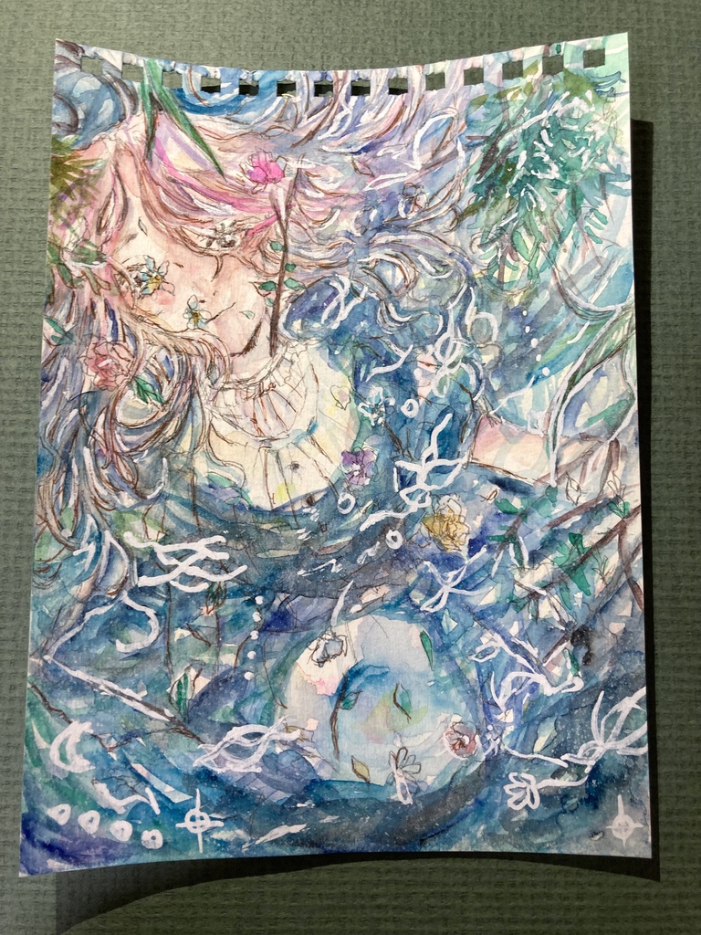 【水彩原画】沈みゆく