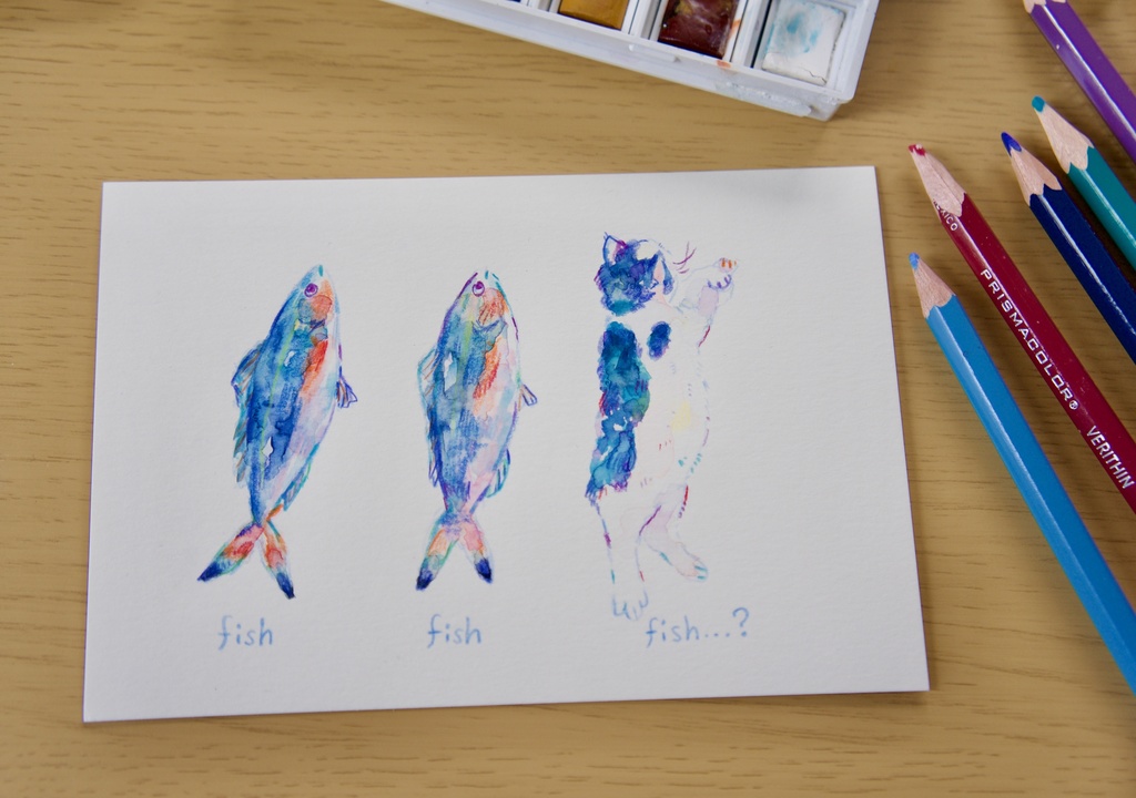 【ポストカード原画】fish…?