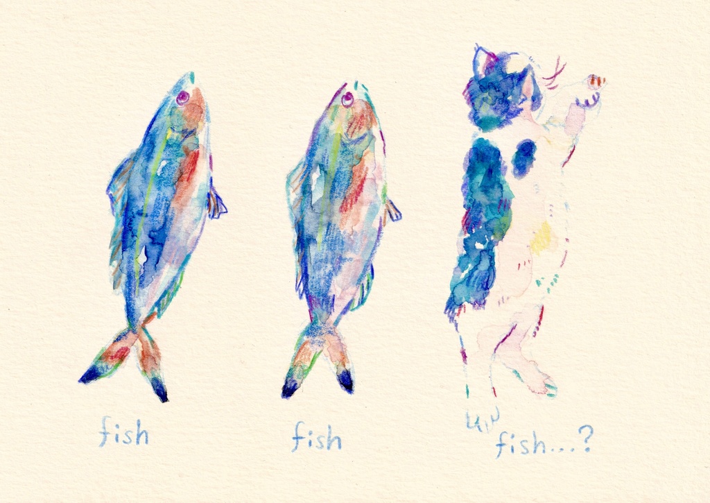 【ポストカード原画】fish…?