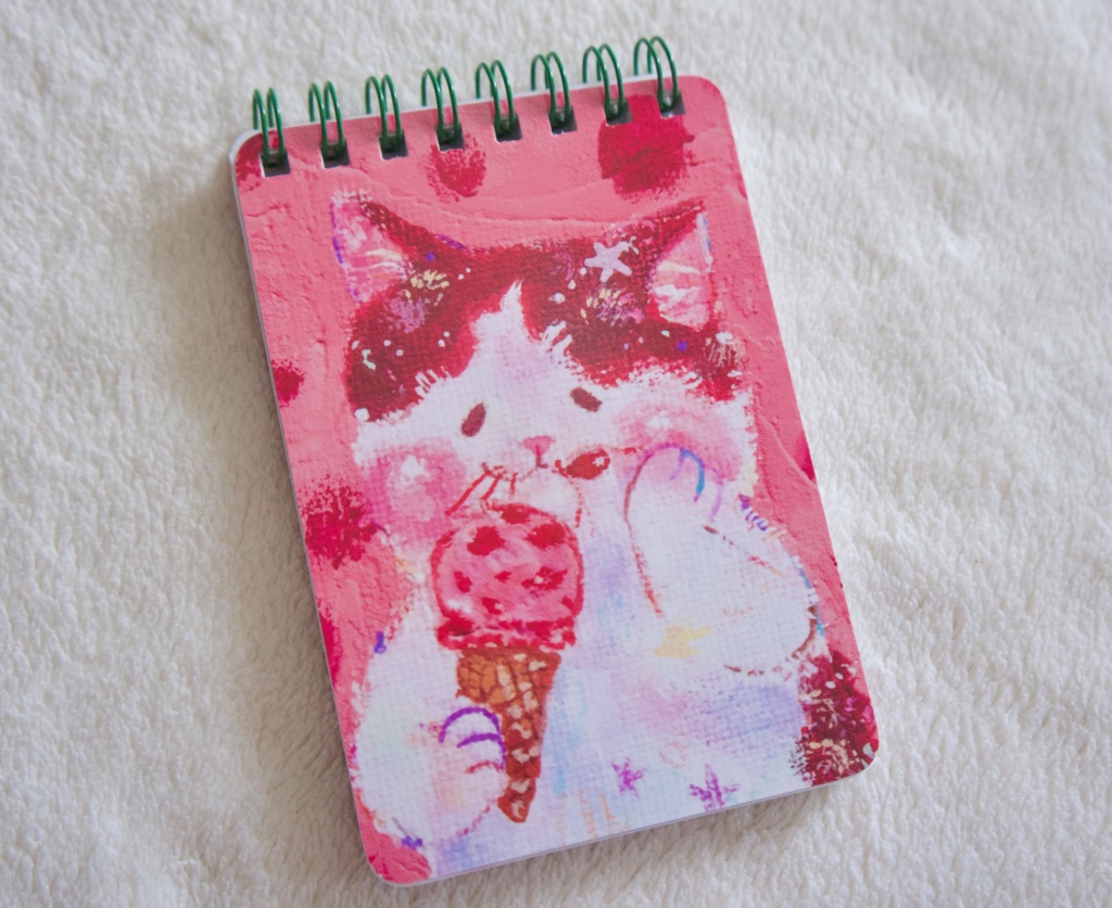 アイスとねこのリングメモ帳