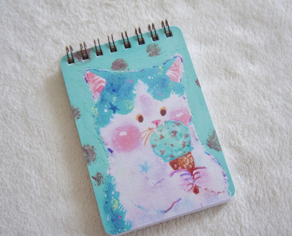 アイスとねこのリングメモ帳