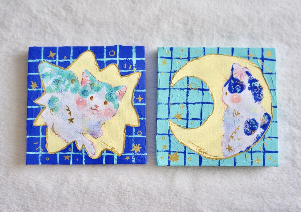 【キャンバス原画】星と三日月
