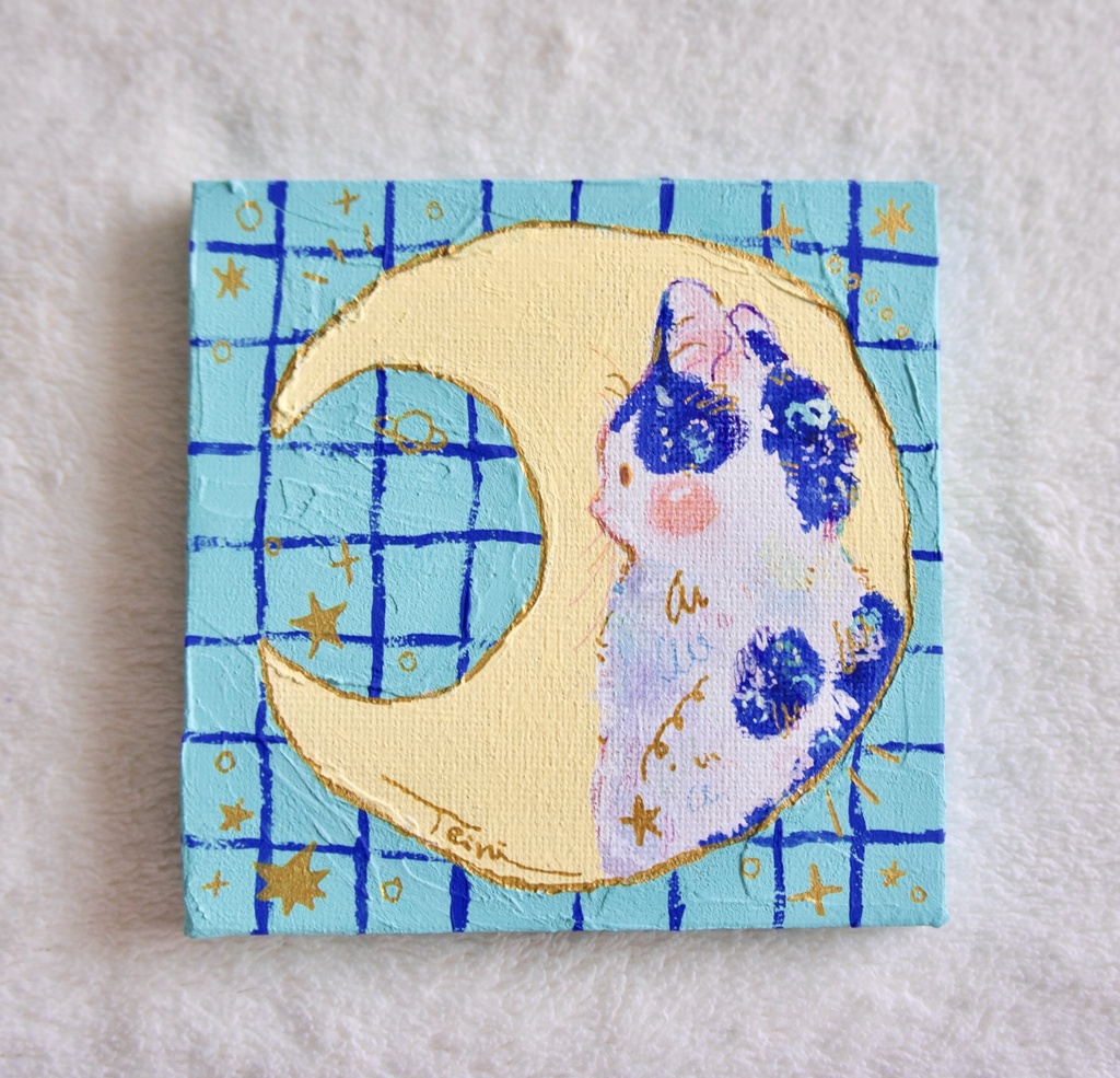 【キャンバス原画】星と三日月