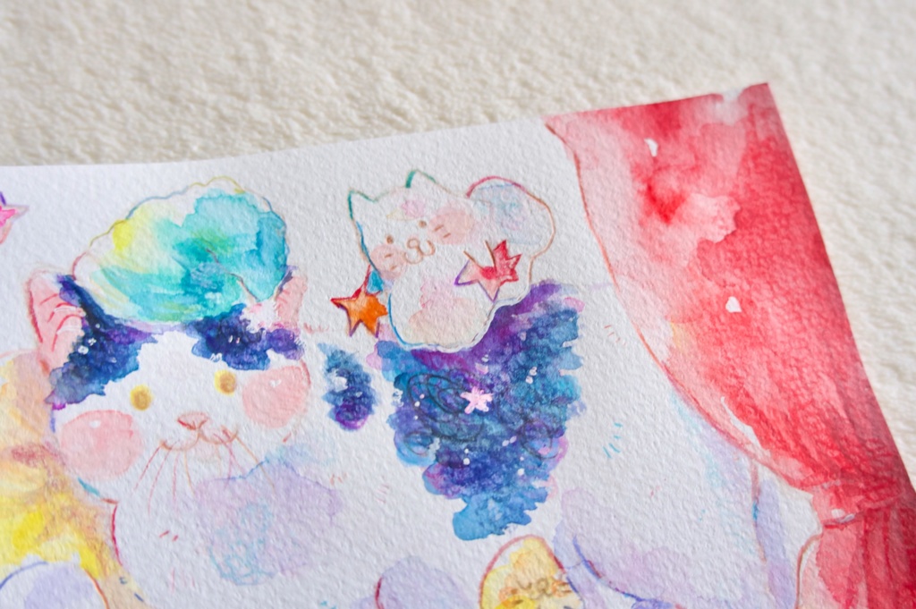 【水彩原画】今夜は夜更かし