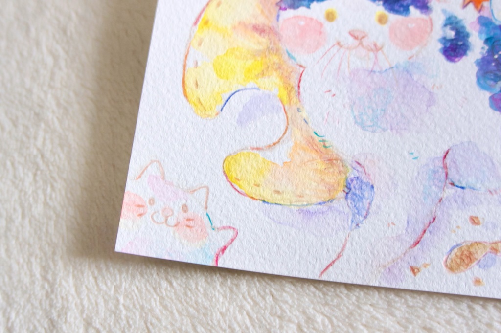 【水彩原画】今夜は夜更かし