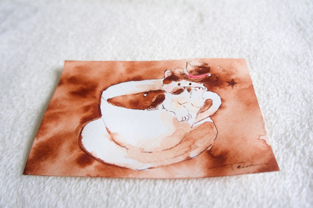 【ポストカード原画】ほっと一息