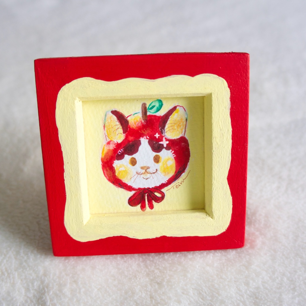 【額装原画】赤りんごと青りんご