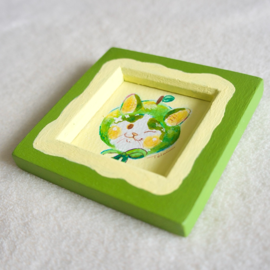 【額装原画】赤りんごと青りんご