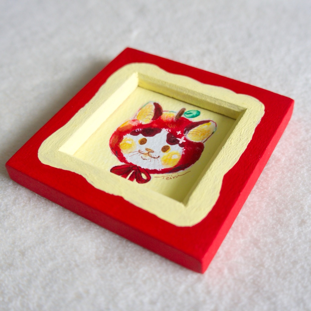 【額装原画】赤りんごと青りんご