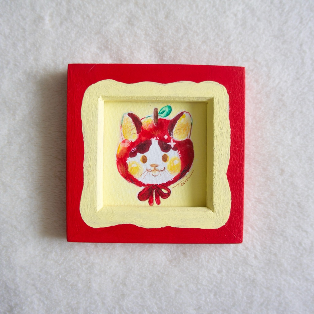 【額装原画】赤りんごと青りんご