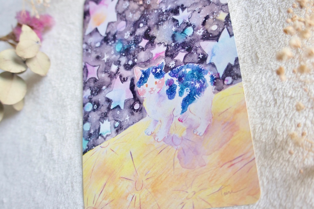 きらきらねこポストカード
