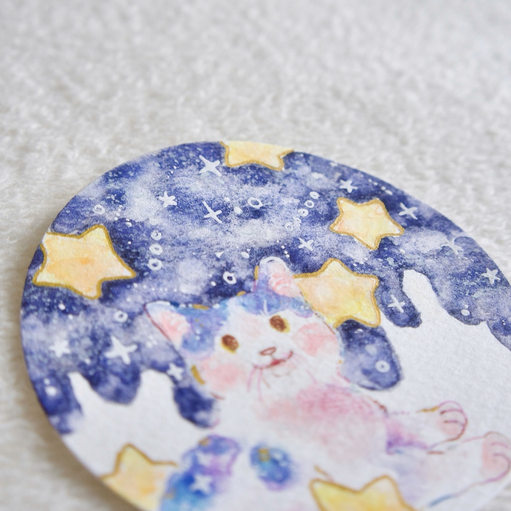 【コースターサイズ原画】夜が溶ける