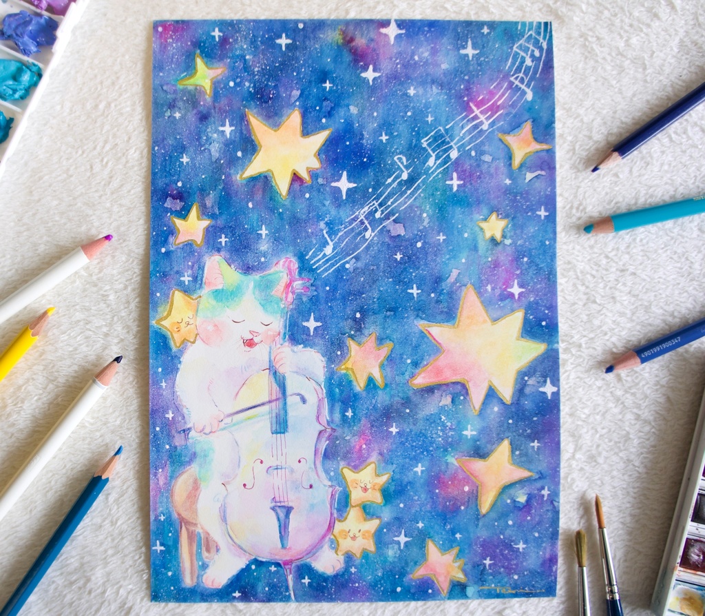 【水彩原画】奏でる