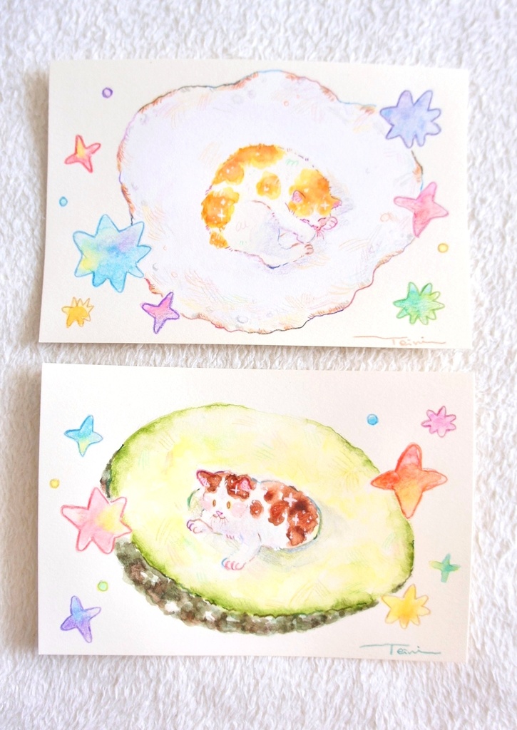 【水彩原画】食べ物ごっこ