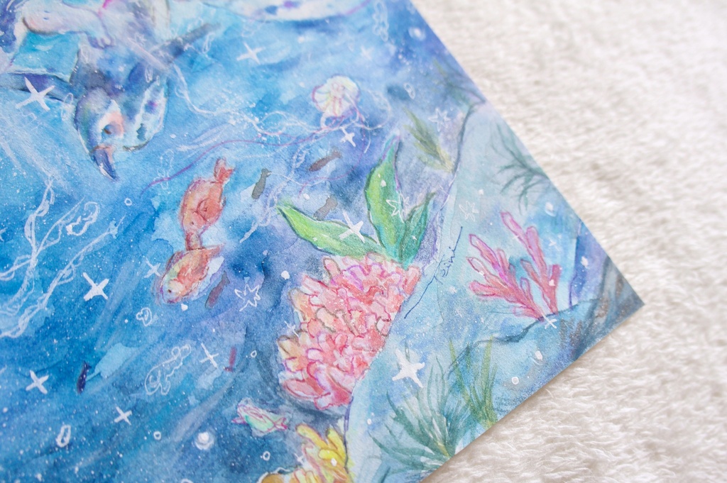 【水彩原画】海の中を散歩