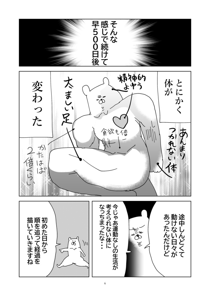 デスクワーカーが筋トレゲームを500日続けた漫画 Simada108 Booth