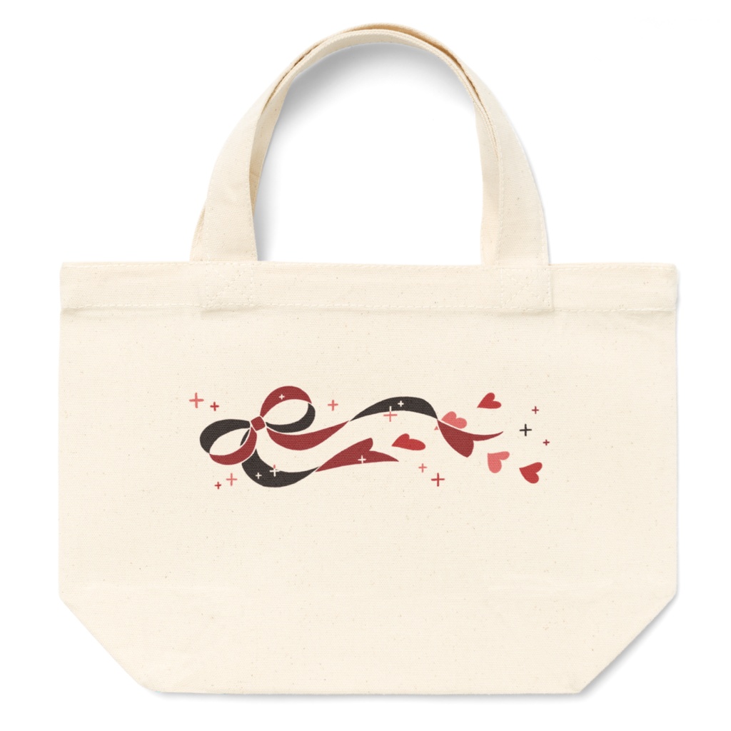 赤いリボンランチバッグ