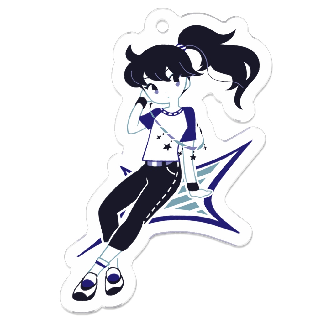 寒色系女子アクリルキーホルダー