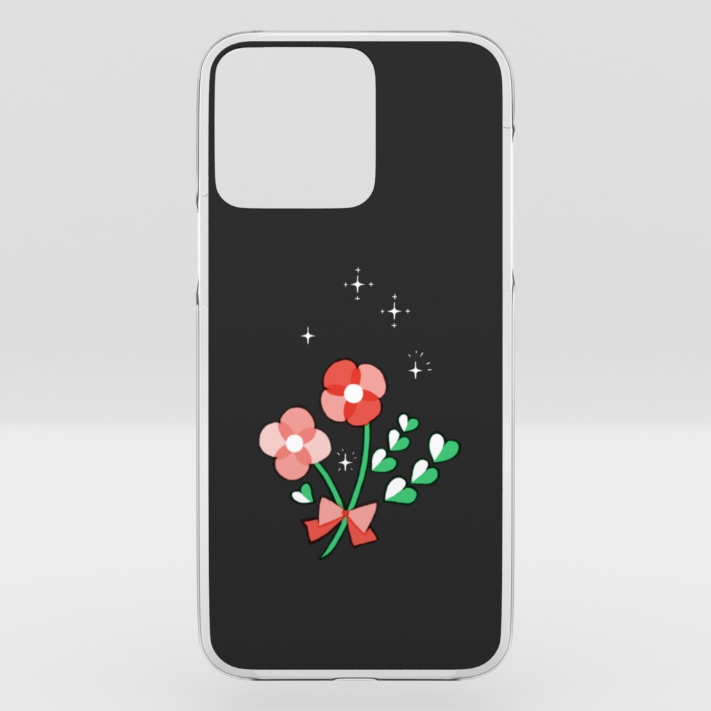 赤い花 クリアiPhoneケース