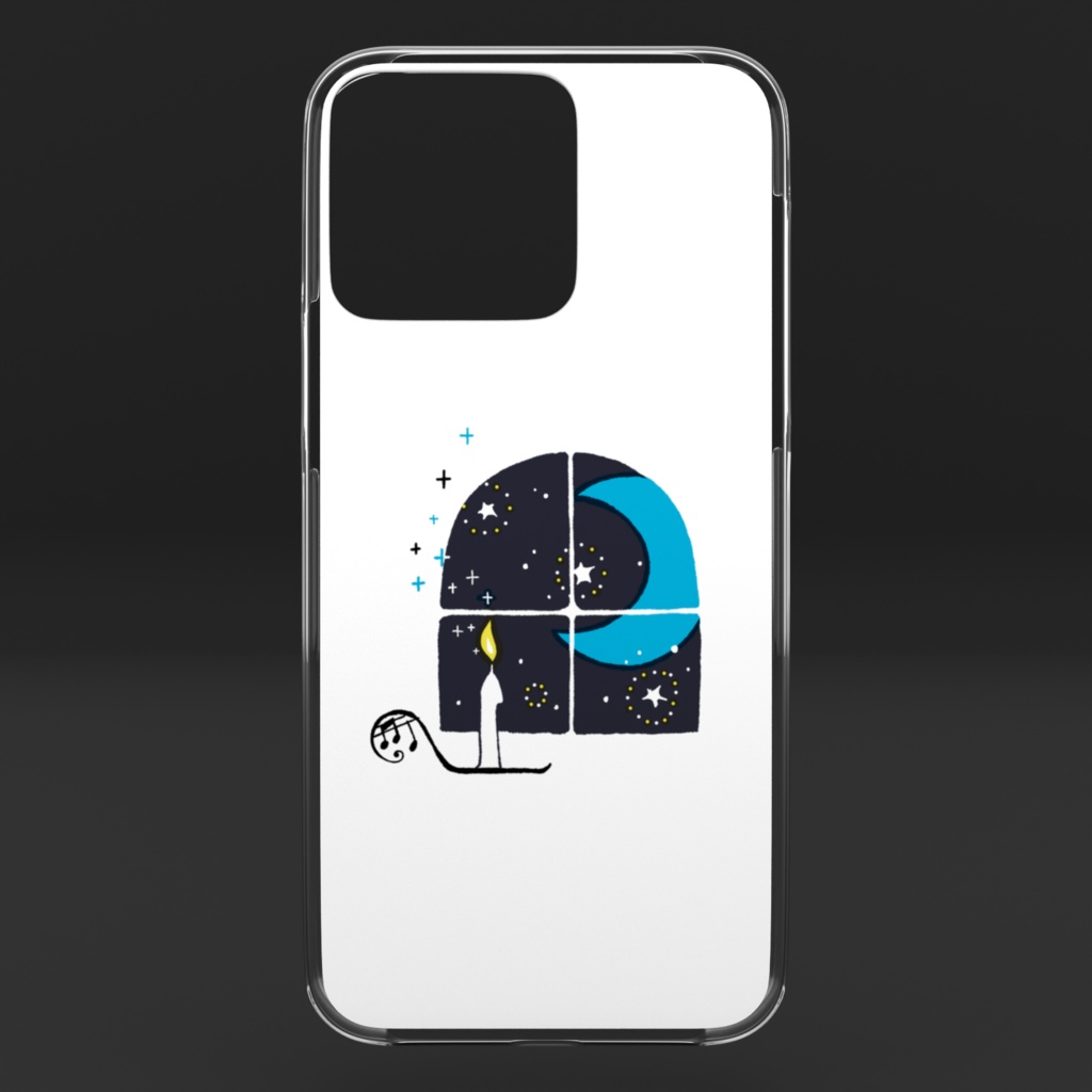 青い月と蝋燭 クリアiPhoneケース