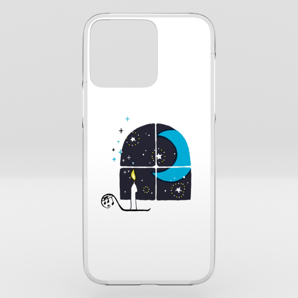 青い月と蝋燭　クリアiPhoneケース