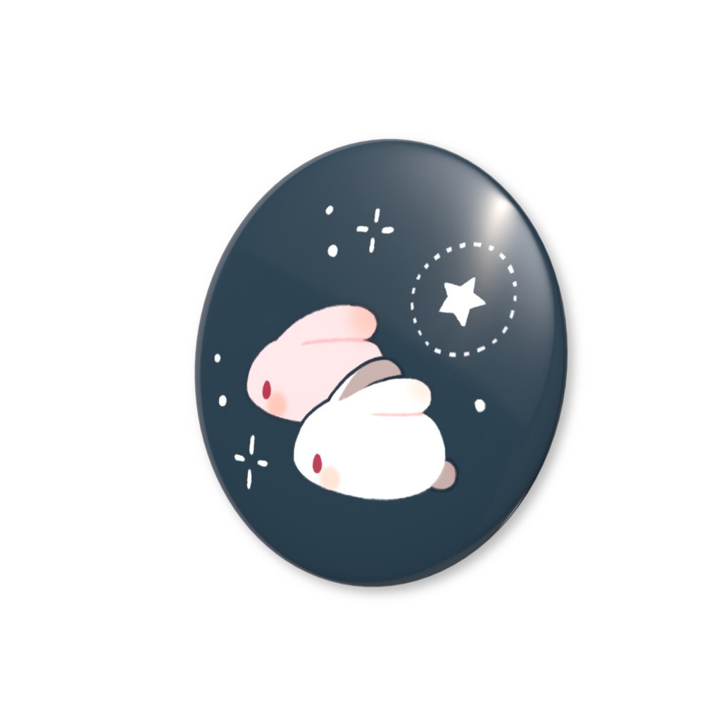 紅白うさぎ 缶バッジ