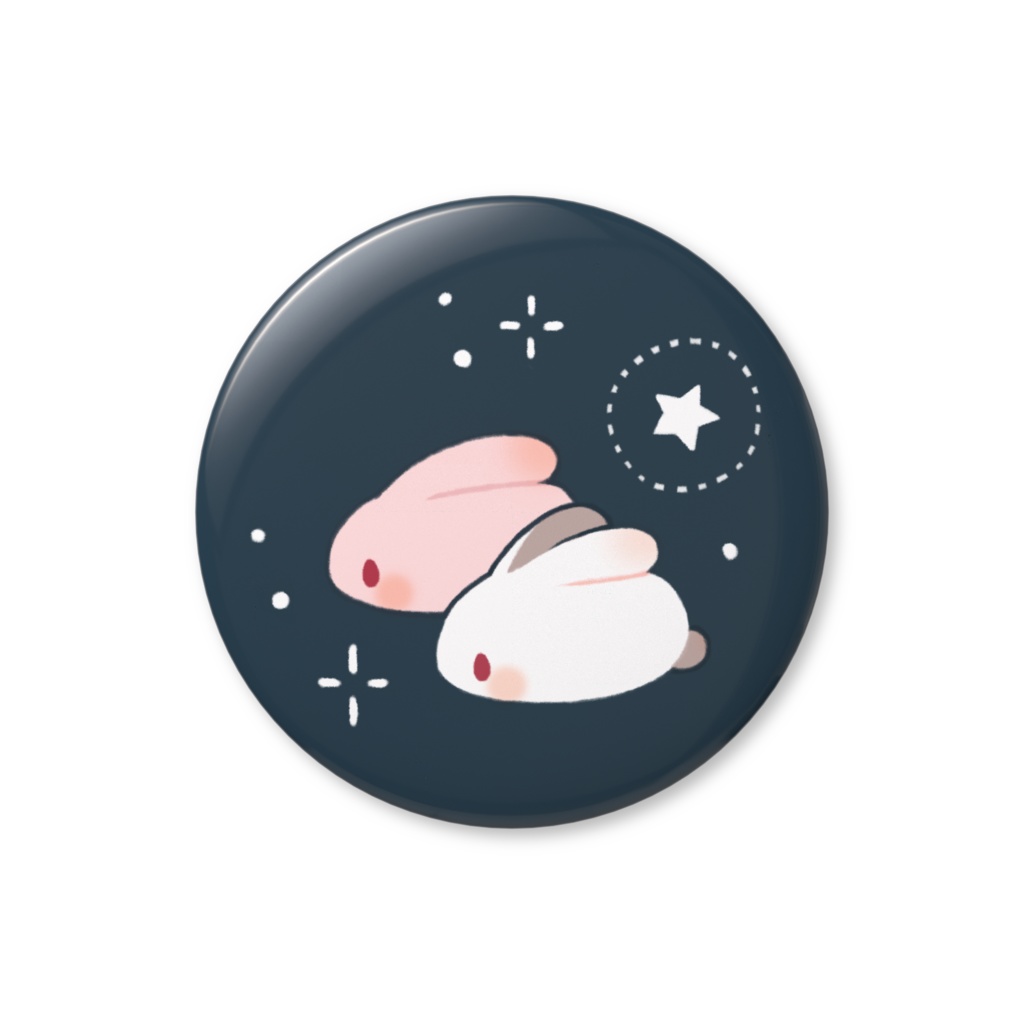 紅白うさぎ　缶バッジ