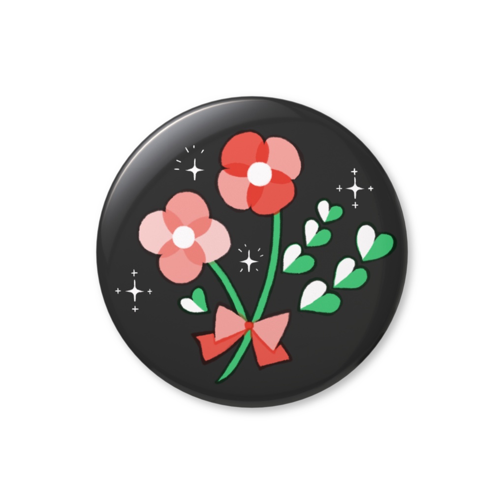 赤い花 缶バッジ