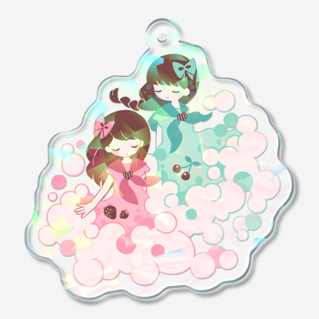 純喫茶 クリームソーダ姉妹　ホログラムアクリルキーホルダー