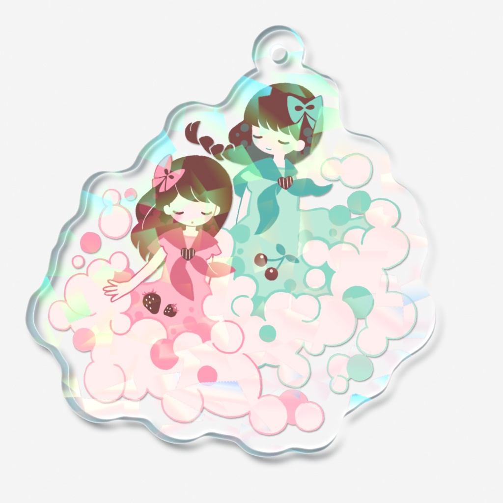 純喫茶 クリームソーダ姉妹 ホログラムアクリルキーホルダー