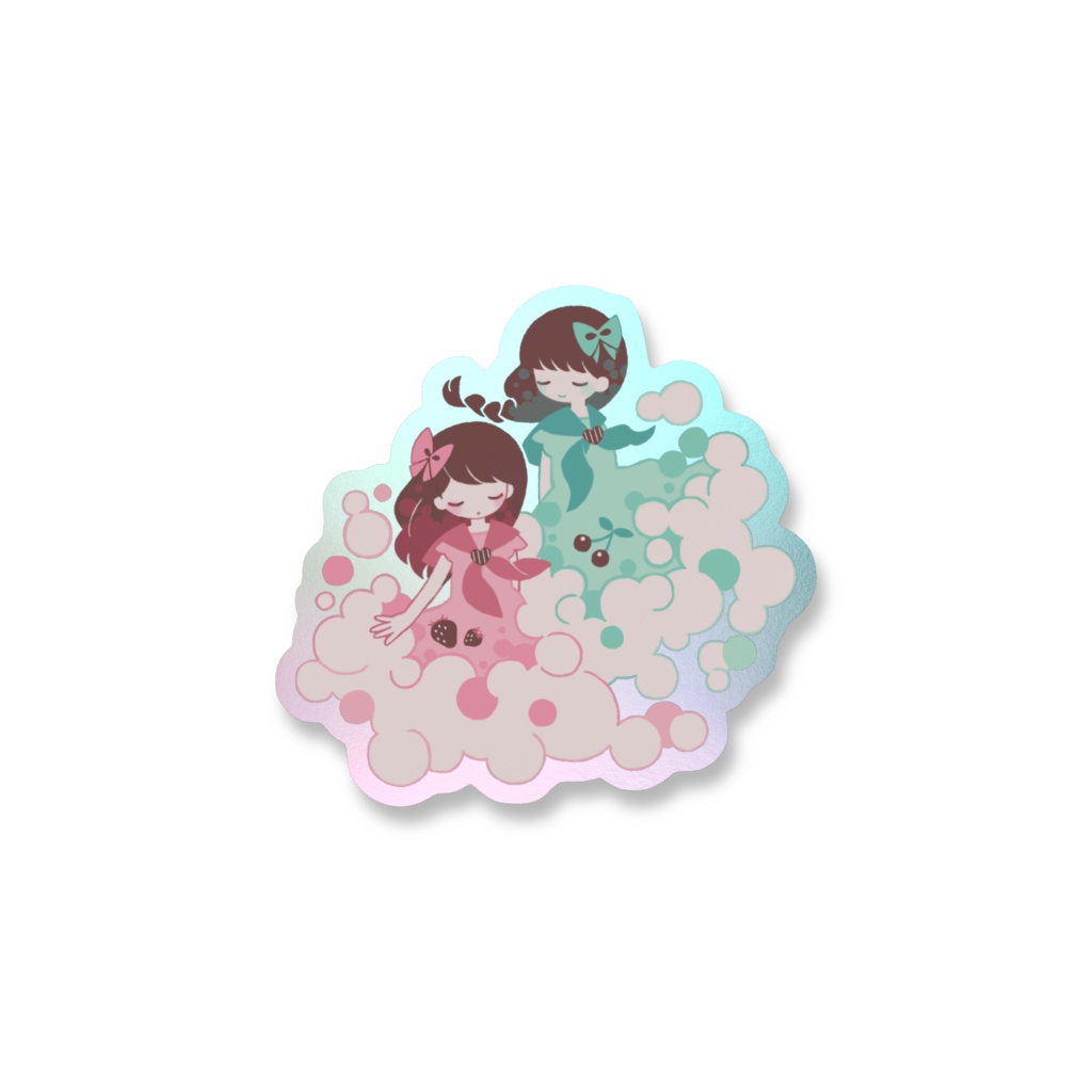 純喫茶 クリームソーダ姉妹 オーロラスマホステッカー