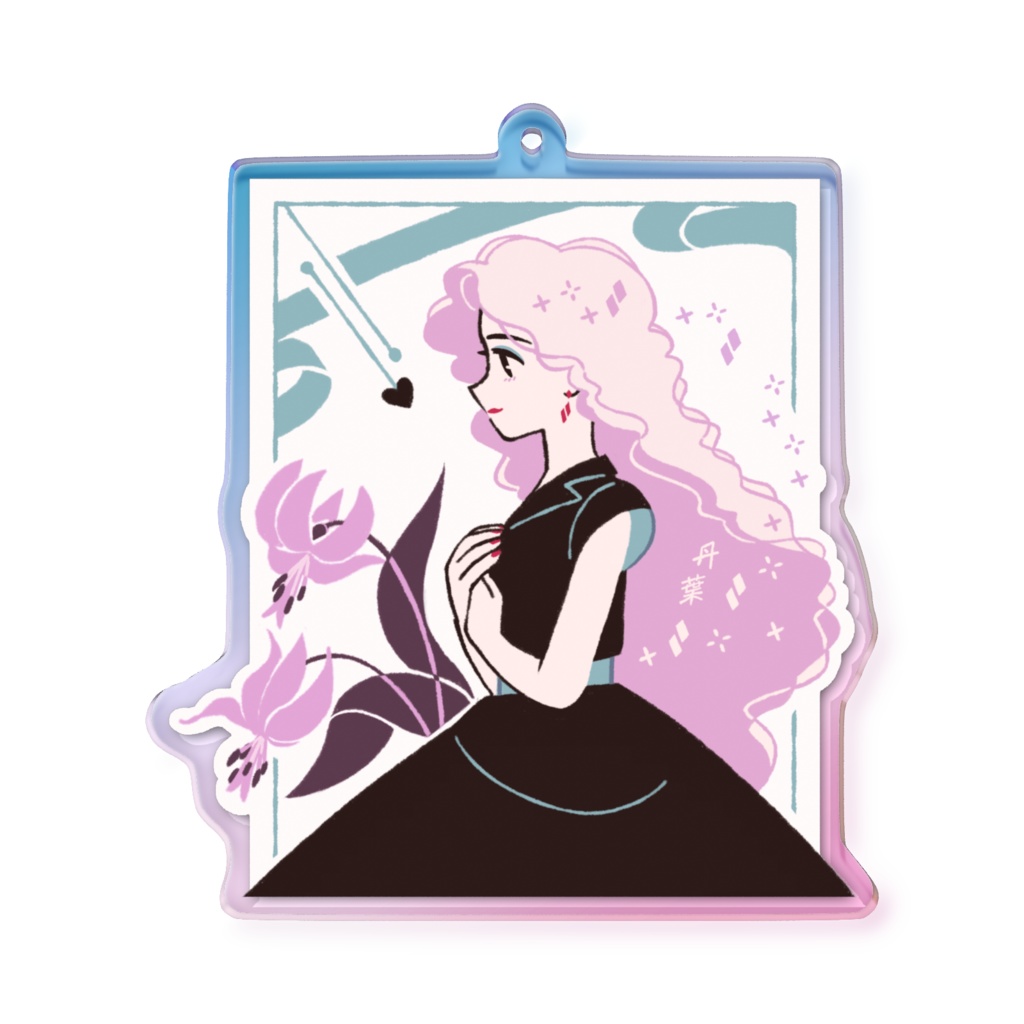 カタクリの花　オーロラアクリルキーホルダー