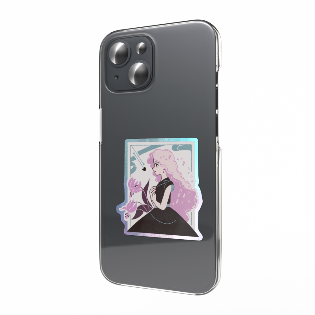 カタクリの花 オーロラスマホステッカー