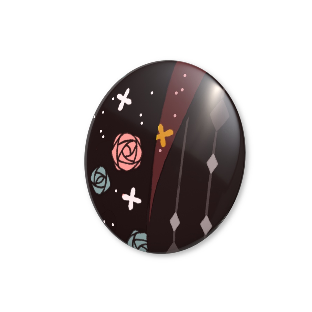 薔薇模様 缶バッジ