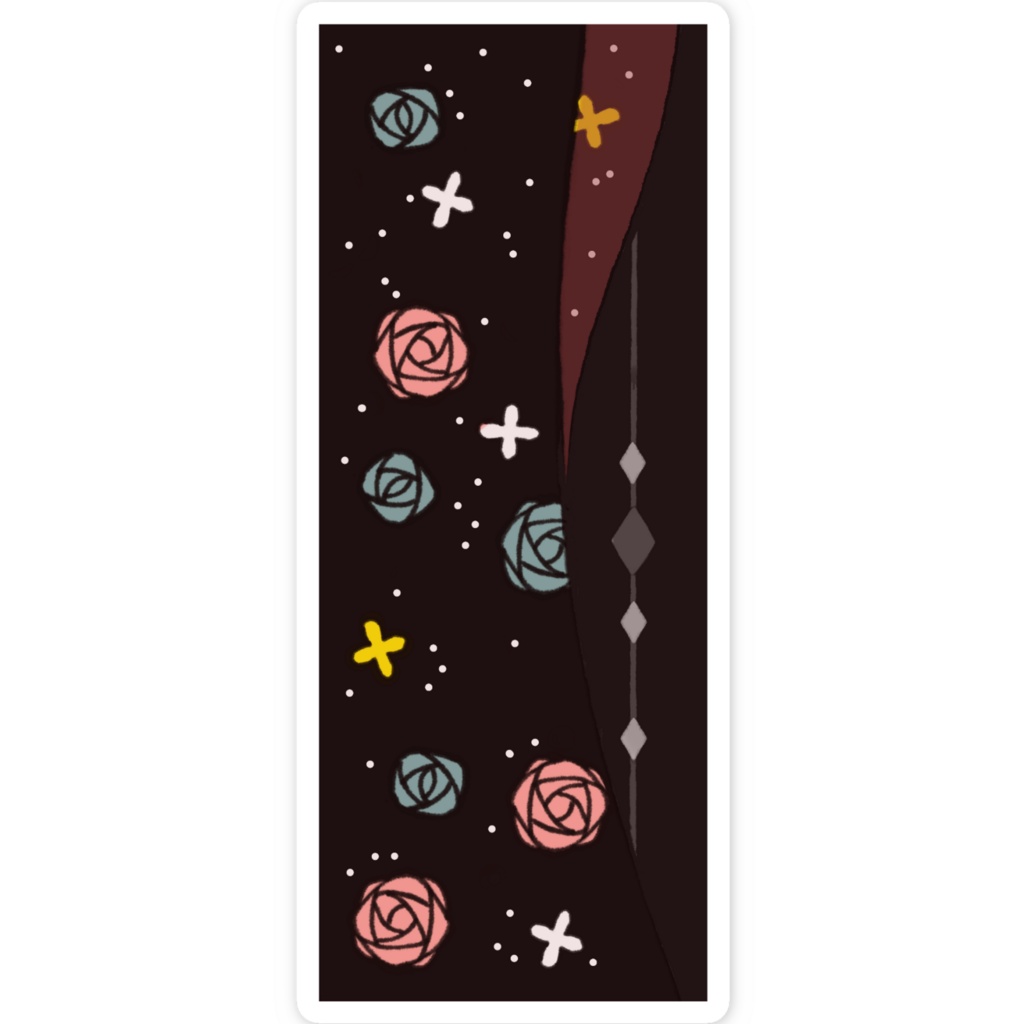 薔薇模様 スマホステッカー