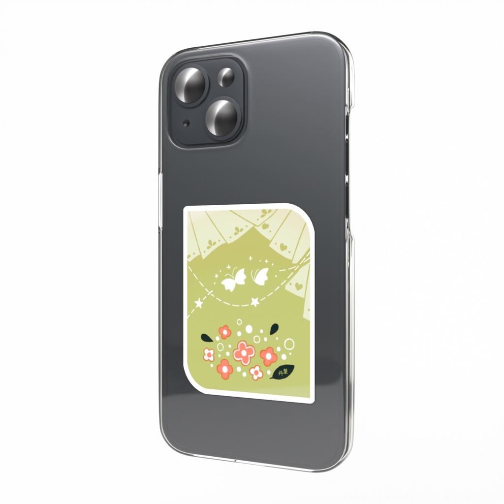 2匹の白い蝶 スマホステッカー