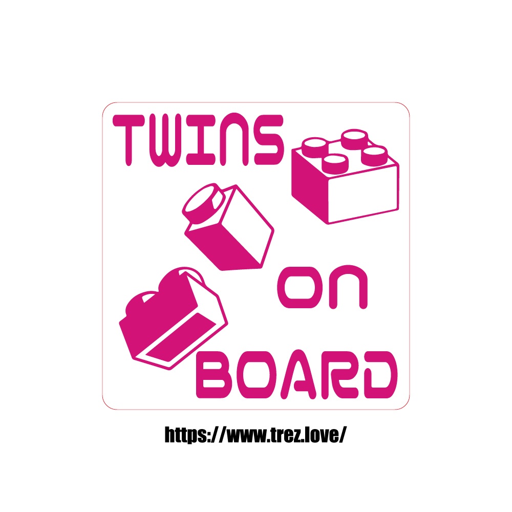 全8色 TWINS ON BOARD ブロック マグネット
