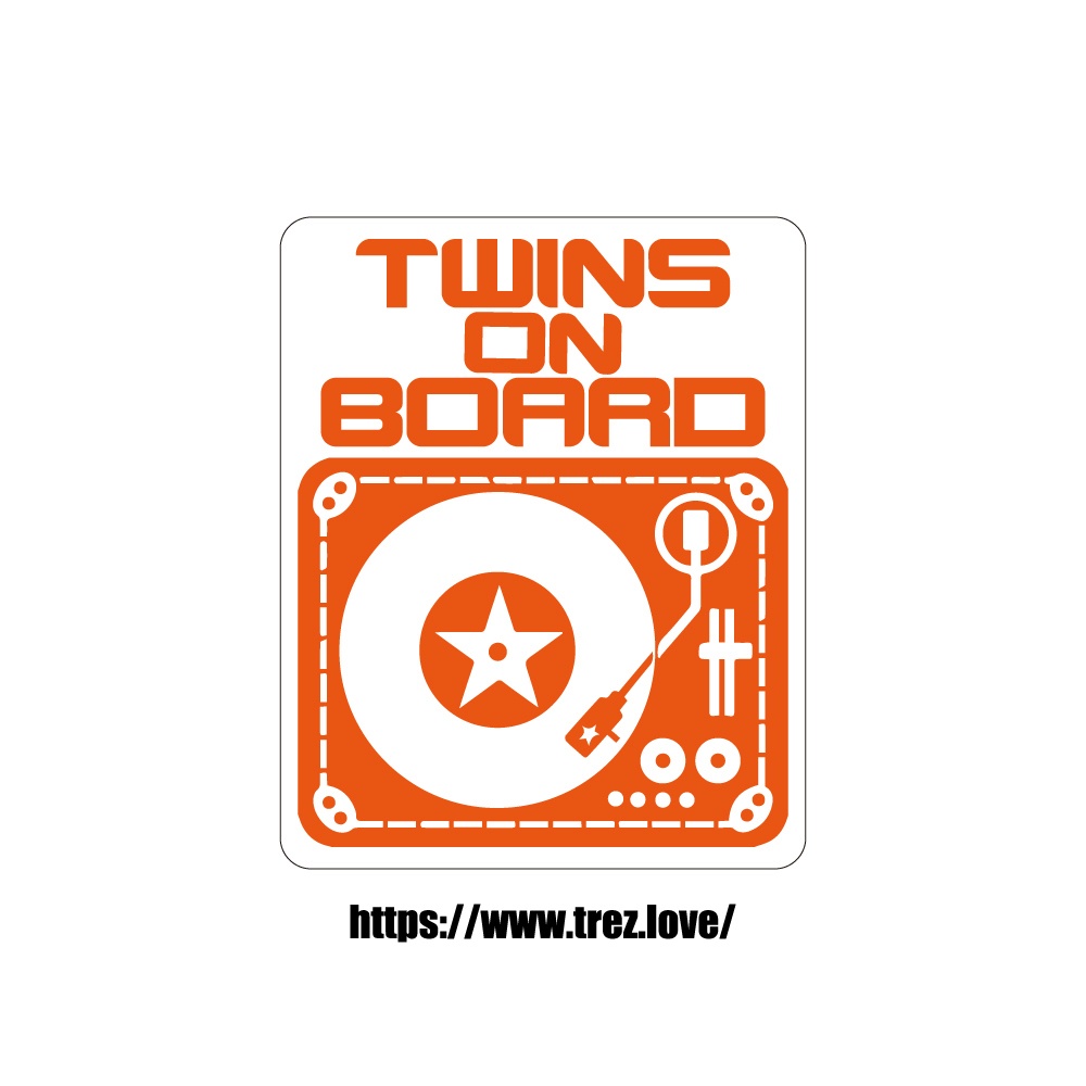 全8色 TWINS ON BOARD DJ ターンテーブル マグネット