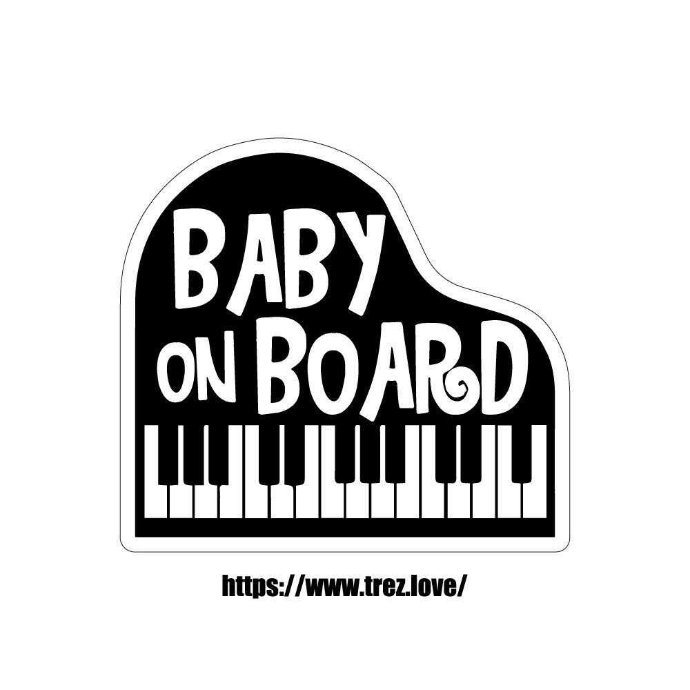 全8色 BABY ON BOARD ピアノ マグネット - TREZ - BOOTH