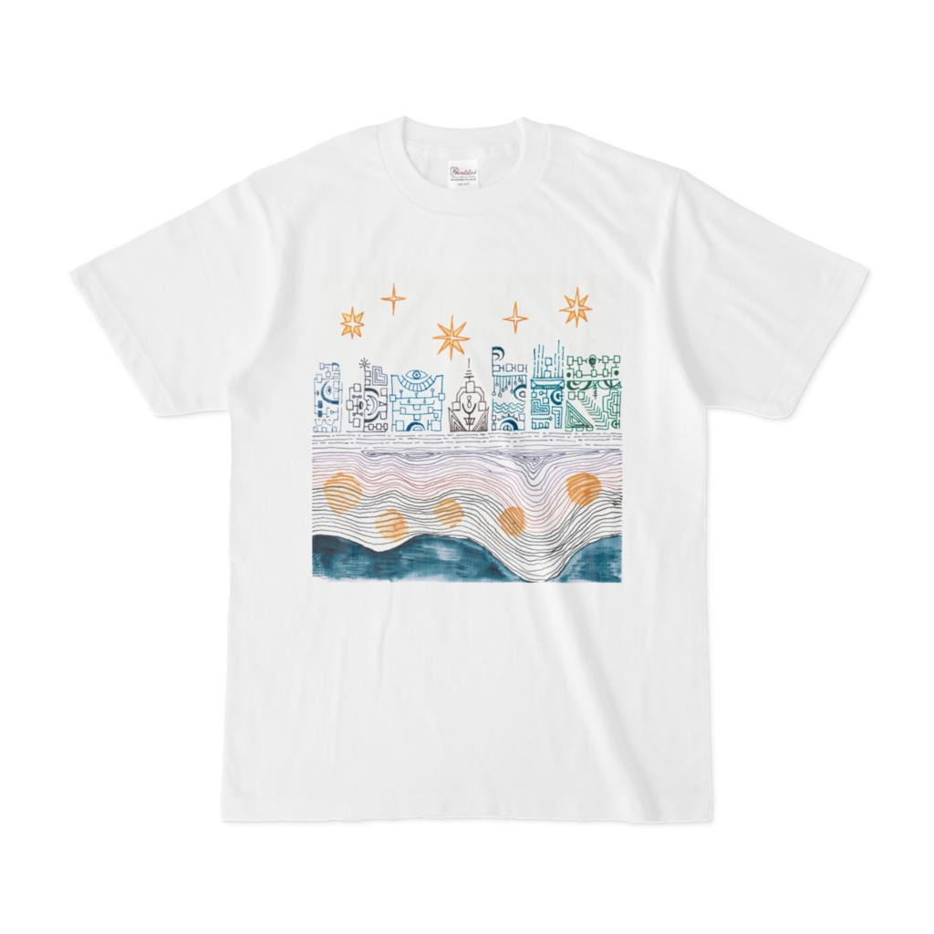 万年筆画Tシャツ_まぼろしの街