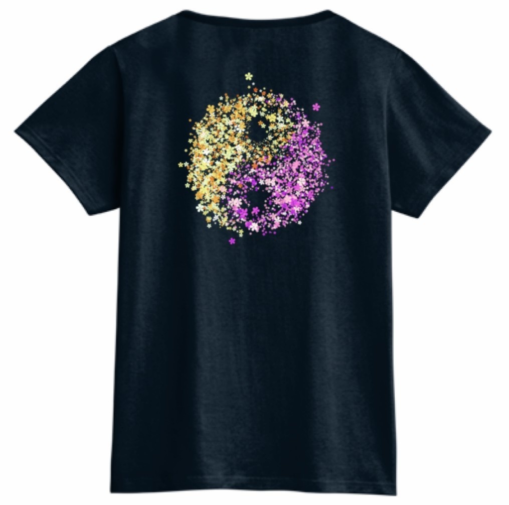 桜 花柄太極図tシャツ レディース Nezha Booth