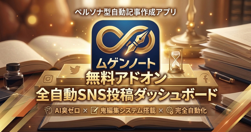 【無料】AI記事 全自動SNS投稿ダッシュボード【ムゲンノート専用】