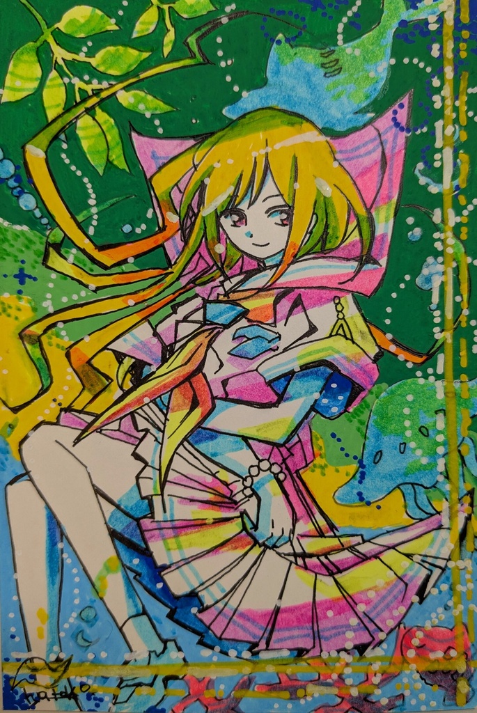 「緑の子」アナログイラスト原画