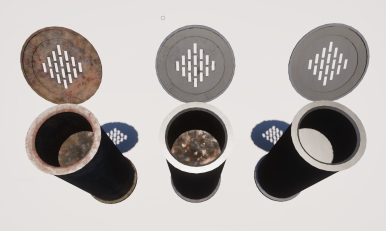 【3Dモデル】スタンド灰皿 汚れ方別3点セット