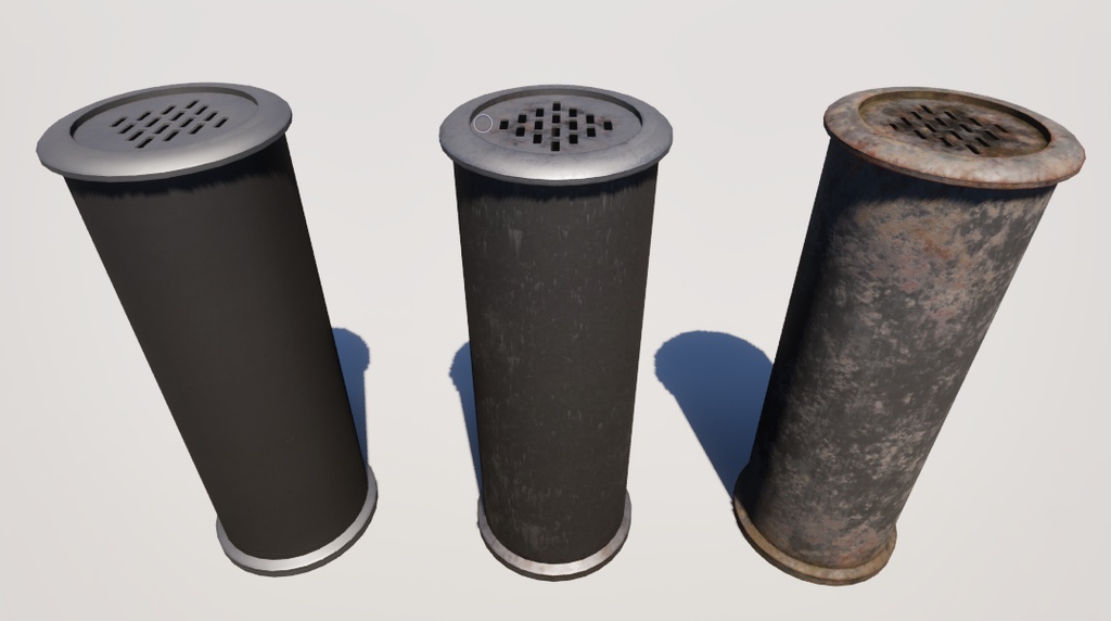 【3Dモデル】スタンド灰皿 汚れ方別3点セット