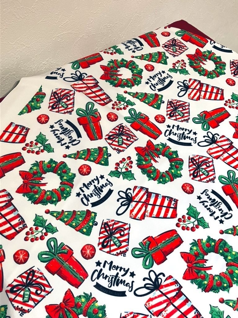 【40cmサイズドール用】クリスマス柄オーバーニーソックス