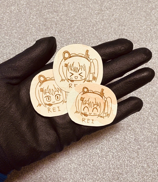 足立レイ 手描きステッカー