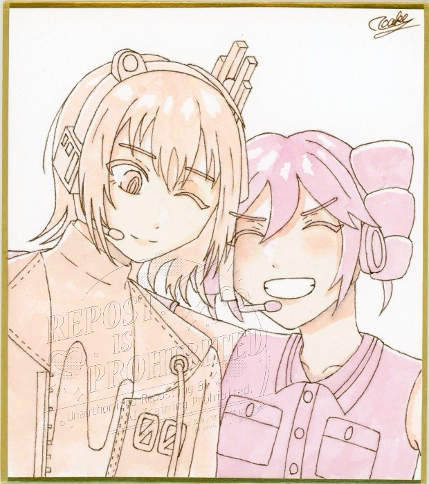 【訳あり】足立レイ 重音テト 直筆色紙