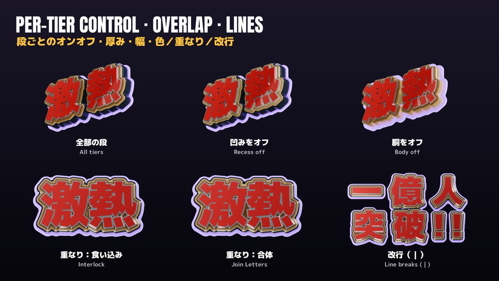 TYPE LAB|遊技機風の立体文字を、Blenderで文字を打つだけで(Blender 5.2+ アドオン)
