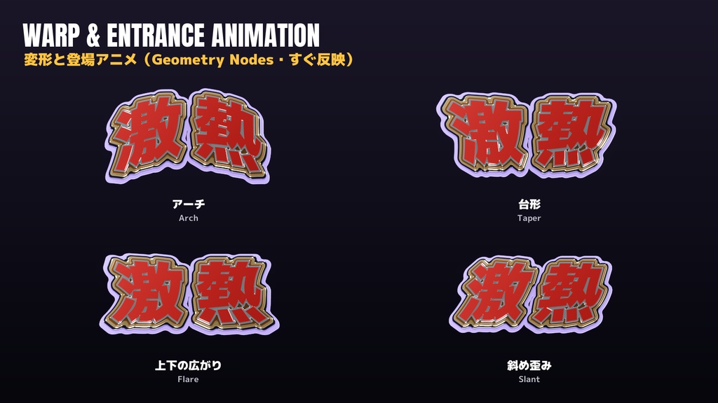 TYPE LAB|遊技機風の立体文字を、Blenderで文字を打つだけで(Blender 5.2+ アドオン)